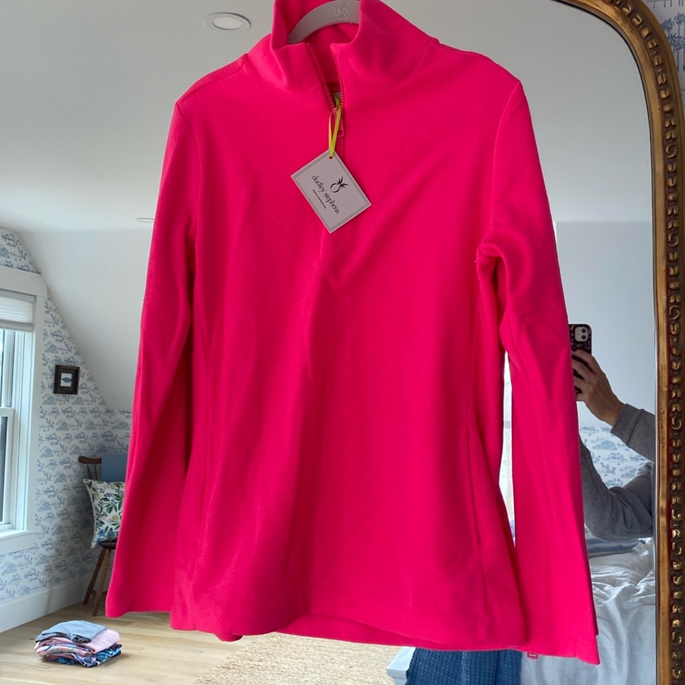 Dudley Stevens Riverside Terry pullover. Neon Pink. Small